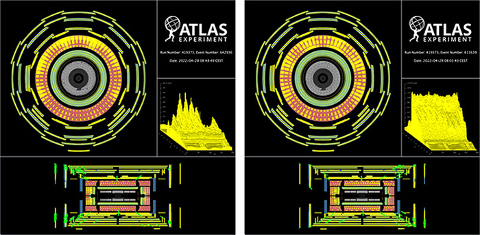 ATLAS実験が記録した2つのビームスプラッシュイベント